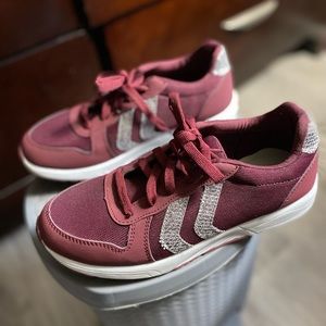 Maroon burgundy sneakers causal